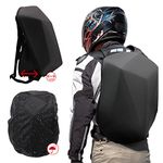 JFG RACING Motorcycle Backpack,Universal 30L Capacity Hard Shell Backpack Laptop Hardshell Back Pack for Men - Black