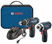 Bosch CLPK241-120 12-Volt Max Lithium-Ion 2-Tool Combo Kit with 3/8-Inch Hammer Drill and 1/4-Inch Hex Impact Driver, 2 Batteries, Charger and Case