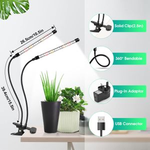 Wolezek LED Grow Light, 2-Head Adjustable Full Spectrum Lamp
