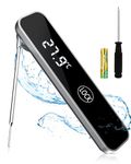 Homtronics Lightning 1-Second Instant Read Meat Thermometer, Digital Meat Thermometer with Backlight OLED Screen, Auto On/Off, Waterproof Cooking Thermometer Probe for BBQ, Food, Water, Milk, Cooking