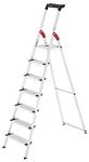 Hailo 8040-707 XXL safety ladder, 7 steps, multifunction tray, 130 mm deep steps, made in Germany