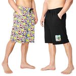 LOONEY TUNES Mens Shorts 2 Pack of Cotton Shorts with Pockets Men Teenagers Casual Loungewear Nightwear Gifts for Men (L, Multicoloured)