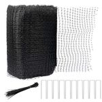 Hourleey Bird Netting, 7 x 100 FT Black Deer Fence Netting Reusable Protective Garden Netting for Vegetables Plants Fruit Trees with 50 Pcs Cable Ties