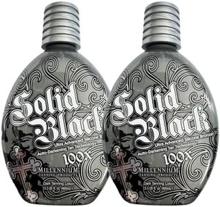 2 PACK Millennium Tanning SOLID BLACK 100X Dark Tanning Lotion Indoor Outdoor Tan Enhancing Silicone Bronzer Tanning Bed Lotion 13.5 Fl oz (400 ml)