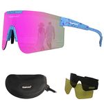 OUTDOORSPARTA Sunglasses for Women Polarized Sports Sunglasses Cycling Glasses Driving Shades (2. Light Blue/Point Temple, Revo Pink Lens)