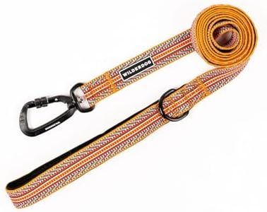 Wilderdog Ultralight Leash Series for Dogs 6 ft Long and Only 3.75 oz with swiveling, Locking Carabiner Attachment and Lightly Padded Handle with D-Ring - Sienna