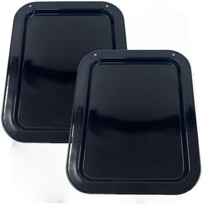 Chabrias Ltd Set of 2 x Large 36cm Vitreous Enamel Oven Roasting Baking Trays - UK Made