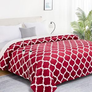 Homemate Heated Blanket Electric Queen Size - 84“x90“ Heating Blanket with 10 Fast Heat Levels 8 Hours Auto Off Ultra Soft Cozy Flannel Over-Heated Protection ETL Certification Keep Warming in Home