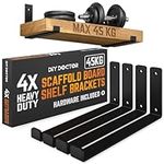 DIY Doctor Heavy Duty Scaffold Board Shelf Brackets, Set of 4, 23.5cm, Black Industrial & Rustic Metal Shelf Supports, Wall-Mounted Storage & Home Décor