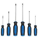 Blue Magnetic Screwdriver Set, 6 Pieces Slotted and Phillips Screwdriver with Ergonomic Comfortable Non-Skid Handle,Permanent Magnetic Tips,Rust Resistant Heavy Duty Craftsman Toolkit