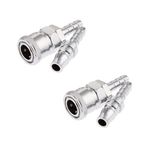 A1 Gadgets 2 Sets (2pcs SH20 + 2Pcs PH20) Pneumatic Fittings Air Line Hose Compressor Connector Quick Release Coupler Air Line Fittings for 8mm(inner diameter) Air Line Hose