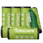 Origami Garbage Bags For Dustbin-Medium 19 X 21 Inches|30 Bags Per Roll (Pack Of 6, Black), 6 Count