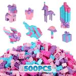 Building Bricks 500PCS Set, Classic Building Brick Sets, Pink Building Blocks Toys For Girls, Compatible with Lego, Girls Pastel Building Bricks, Birthday for Kids (500PCS Pink-Purple)