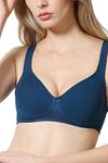 Van Heusen Cotton Women Wireless Non Padded Shaper Bra - Anti Bacterial, Encircled Side Panel_11004_Blue Opal_34B