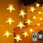 Plug in LED String Lights, Mains Powered 100 LED Star Christmas Lights with Remote Control 33 feet 8 Modes Fairy Lights for Girls Bedroom， Xmas Lights for Christmas Decoration Indoor Outdoor