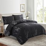 Marina Decoration Ultra Soft Silky Zipper Rich Printed Rayon from Bamboo All Season 3 Pieces Duvet Cover Set with 2 Pillowcases, Modern Black Marble Pattern Queen Size