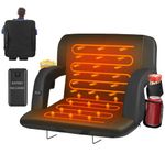 HOPERAN 21" Dual-Sided Heated Stadium Seats for Bleachers with Back Support, 20000mAh Power Bank Included, 3 Levels Heating Stadium Seating for Bleachers Seat with Backrest, Portable Stadium Chair