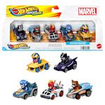 Hot Wheels RacerVerse, Set of 5 Die-Cast Marvel Toy Cars Optimized for Hot Wheels Track Performance with Popular Marvel Characters as Drivers, Gift for Kids & Collectors, HPN40