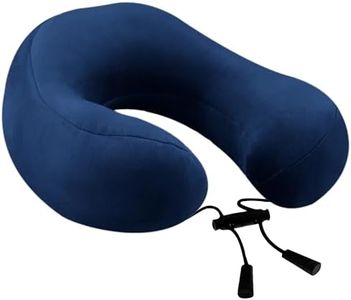 Billebon Super Soft Fiber Filled Neck Pillow for Travel Combo with Premium Eye Mask Neck Rest Pillow with 5 Years Warranty (Navy Blue)