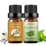 Sedbuwza 2 Pack Peppermint Vanilla Essential Oil Set 100% Pure Aromatherapy Gift Oils for Massage