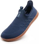 Men's Wide Walking Shoes Slip On Minimalist Barefoot Walking Shoes Cross-Trainer Sneaker Lightweight Breathable Trail Running, Dark Blue, 10 Wide