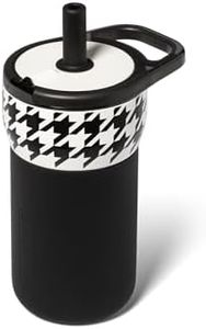 BrüMate Leap 12oz 100% Leakproof Kids Tumbler with Handle and Silicone Soft Straw | Durable Drop Resistant Silicone Sleeve | Made of Insulated Stainless Steel | Cup Holder Friendly | (Houndstooth)