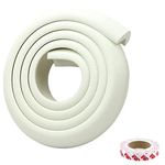 MOWOK Thick Foam Corner Edge Protectors-6.6 Ft Baby Proofing Home Furniture Table Edge Cushions Guards Bumper White with 3M Tape