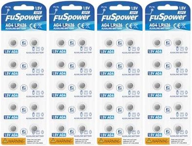 Fuspower 376 377 SR626SW Batteries AG4 LR626 Battery 1.5v Alkaline Coin Cells (40 Count (Pack of 1))