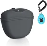 Left&Right Dog Clicker Training Kit,Silicone Dog Training Treat Pouch and Dog Clickers,Dog Treat Bag with Clicker Training for Dogs,Pet Treat Bag with Convenient Magnetic Buckle Closing and Waist Clip