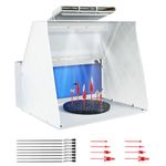 Magicrose Airbrush Spray Booth Kit,Adjustable Powerful Fan and LED Lights,3-layerFilter with Wide Range of Accessories Includes Turntable,16PCS Alligator Sticks for Painting Model Craft Hobby DIY