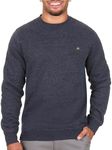 The American Outdoorsman Sherpa Lined Crewneck - Long Sleeve Sherpa Pullover Men's Long Sleeve Shirt - Winter Pullover (Indigo Heather, Medium)