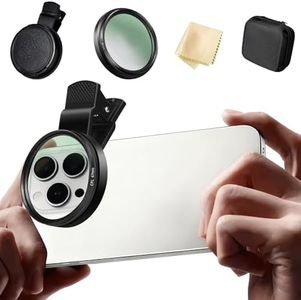 67mm Clip-on CPL Phone Camera Lens Filter Kit, HD Circular Polarizing Filter with Universal Clip & Adapter Ring, Compatible iPhone 17 16 15 14 13 12 for iPhone & Camera& Samsung (67mm CPL)