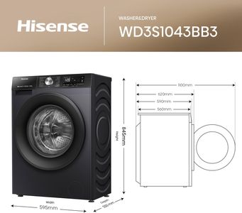 Hisense 10.5kg/6kg Washer Dryer – Black, Large Capacity