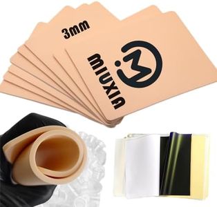 3MM Tattoo Practice Skins Kit - MIUXIA 4Pcs Tattoo Fake Skin 10Pcs Tracing Paper Kit Includes Best Silicion Thick Skin Double Sided and Tattoo Stencil Paper Tattoo Ink Caps Tattoo Supplies Tattoo Kit…