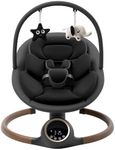 Baby Swing for Infants with 5 Point Harness, 5 Speeds Infant Swing with Soft Cushion, 10 Songs and Bluetooth Music for Newborn, Remote Control & Touch Panel Use, Black