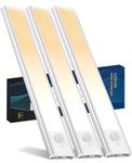 Azdeers Under Cabinet Lighting, 3 Pack Motion Sensor Light Indoor Dimming Wireless Closet Light, Stick-On Under Counter Lights, LED Rechargeable Lights for Kitchen Bedroom Stair, 20CM