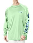 Columbia Men's Terminal Tackle Long Sleeve Shirt, Key West/Vivid Blue Logo, Large