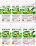 Hand and Foot Mask Set-6Pairs Aloe Moisturizing Gloves Socks,Hydrating Exfoliation Repair Hand Foot Peeling Mask Spa Travel Size for Dry Cracked Hands Feet,Thanksgiving Care Gift Kit for Women Men