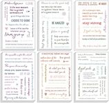 48 Sheets Inspirational Quotes Planner Stickers Small Talk for Journaling Scrapbook Supplies Motivational Words Simple Neat Handwritten Letters Typewritten Scripts, 8 Styles (Colorful)