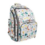 PrettyKrafts Diaper Backpack for Moms | Stylish Maternity Bag for Travel and Outdoors | Baby Changing Backpack with Insulated Pockets| Waterproof and Stylish Diaper Backpack, White Dragon