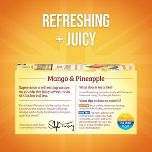 Twinings Mango Pineapple Herbal Tea – Caffeine Free, 20 Tea Bags