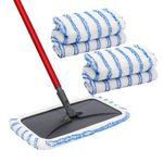 kCarpoly 4-Packs The Ultra-fine Fiber Mop is Suitable for 16*8.4-inch Flat mop. It isCompatible with O Cedar Hardwood Floor'N More Microfiber Mop-Mop Head Pads Refills for Wet and Dry Use Blue/Whit