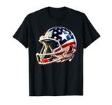 Cool American Football Helmet With American Flag Decal USA T-Shirt