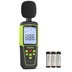 Decibel Meter, Tadeto Digital Sound Level Meter Portable SPL Meter 30dB to 130dB(5 Measurement Range) Backlight LCD Display, MAX/MIN Noise Measurement, Audible and Visual Alarms,Data Hold, A/C Mode