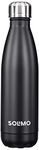 Amazon Brand - Solimo 1000ml Stainless Steel Insulated (Thermosteel) Water Bottle | 24 Hours Hot and Cold | Leakproof, Rust and Corrosion Resistant| for Travel, Office, Trekking, Home (Black)