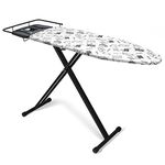 Duwee Ironing Board Extra Large with Big Steam Iron Rest,Heat-resistant Metallic Cover with Thick Double layers Padding,Adjustable Height,Heavy Sturdy Legs and Foldable,122 x 43cm