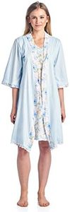 Casual Nights Women's Sleepwear 2 Piece Nightgown and Robe Set - Blue - XX-Large