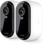 Arlo Essential Security Camera 2K | Indoor - Outdoor | 2nd Gen | Wireless with Spotlight, 2-Way Audio, Color Night Vision, Live Stream, Motion Activiation, Real Time Notifications - White, 2 Camera