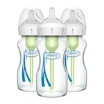 Dr. Brown's Options+ Wide-Neck Glass Baby Bottles, 9 Ounce, 3 Pack