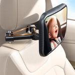 Anatec Baby Car Mirror, Rear Facing Car Seat Mirror for Infant Newborn with Hook Clip Design, Non-Shaking Wide Crystal View Shatterproof Crash Tested Adjustable